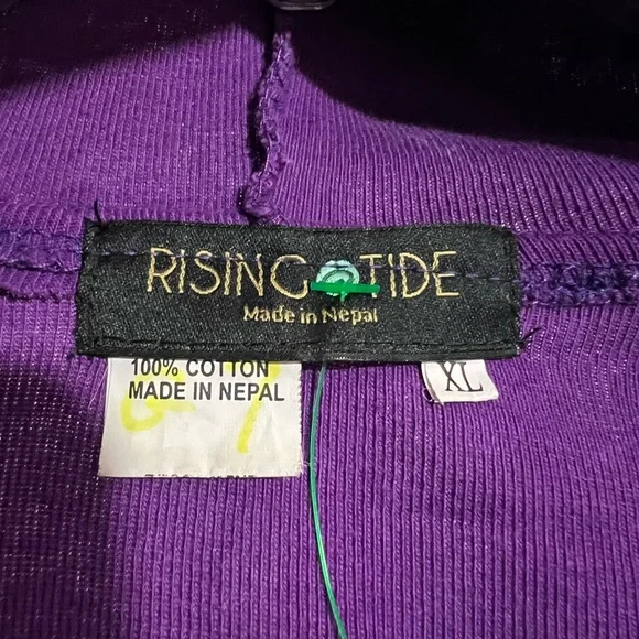 Rising Tide Colorful Patchwork Cotton Hoodie XL Cotton Zip Front Pullover - Picture 6 of 7